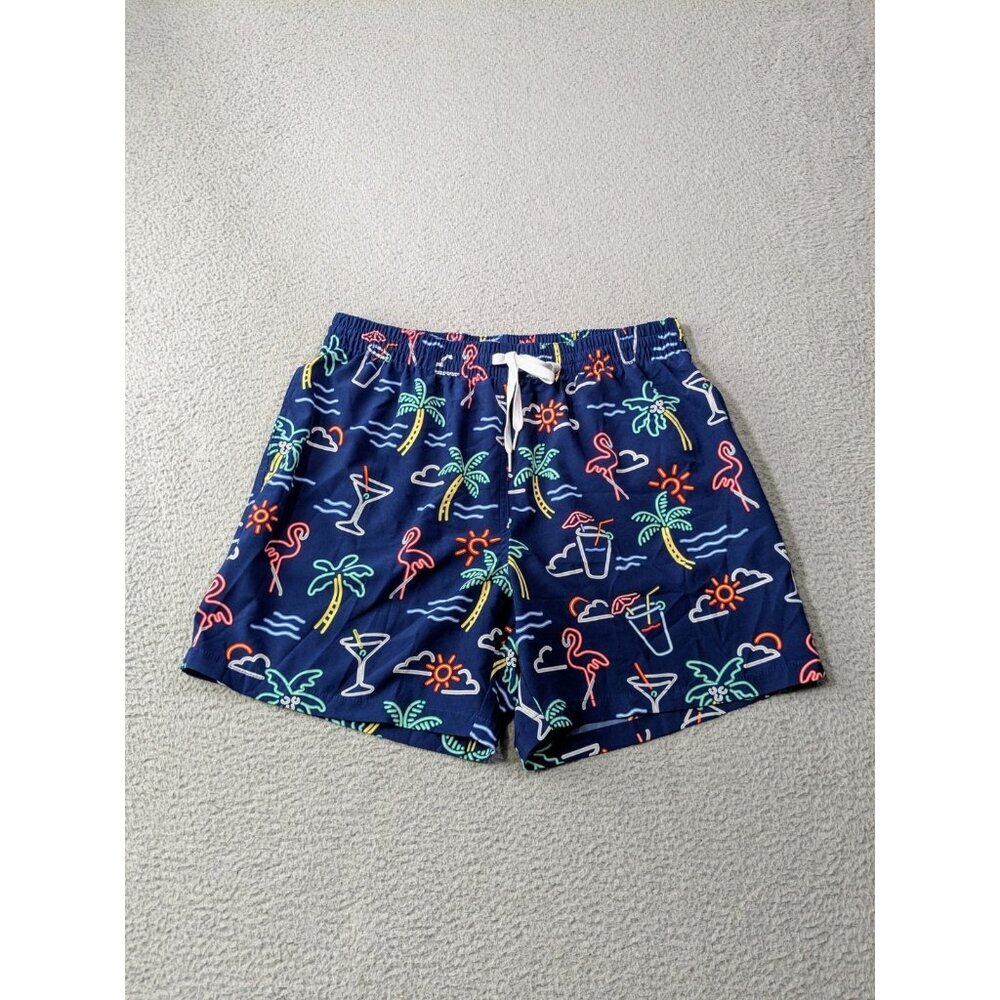 Chubbies Swim Trunks XL Neon Lights Flamingos Shorts 5.5 Tropical Beach Liner
